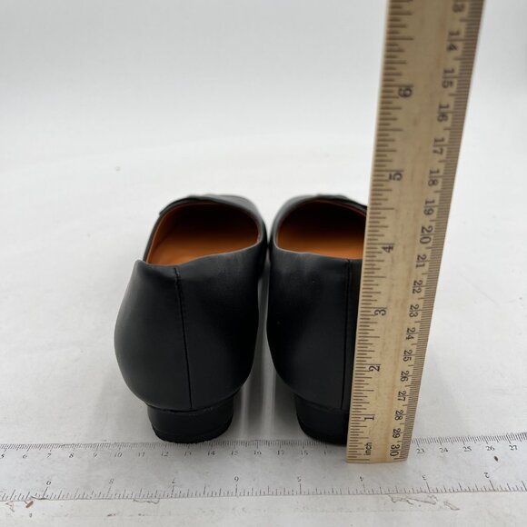 Miss Left Black Square Toe D'Orsay Pumps Low Chunky Heels Slip On Fashion Shoe - Picture 4 of 7